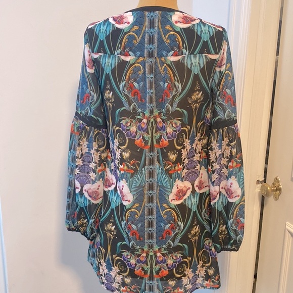 bebe Tropical Print Tunic XXS - Picture 2 of 6